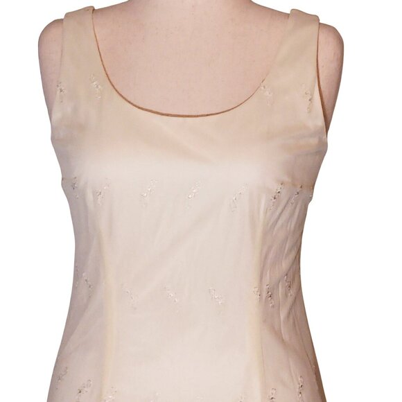 VTG Cattiva New York Cream Embroidered Lace Fringe Teired Dress w/ Jacket 8 - Picture 7 of 16